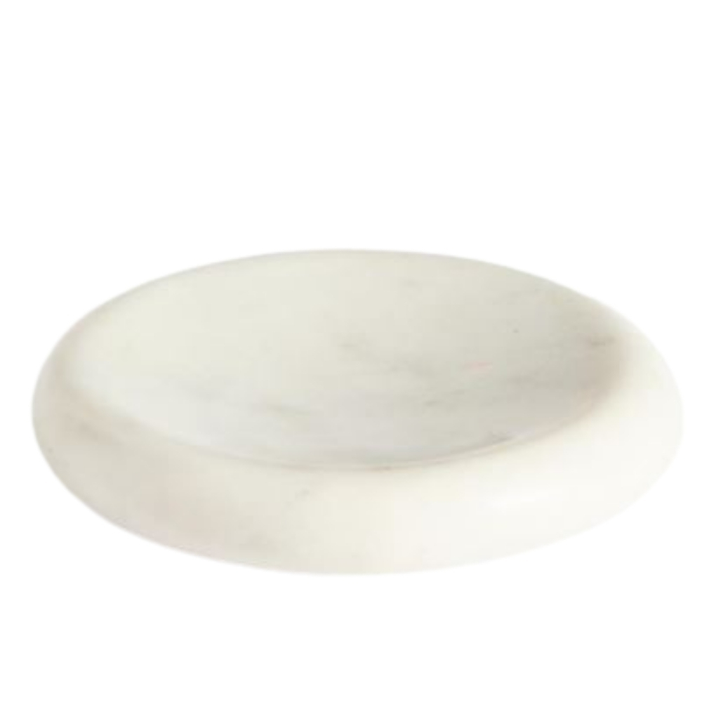 Kave Home Bílý mramorový podnos Obena Ø 15 cm
