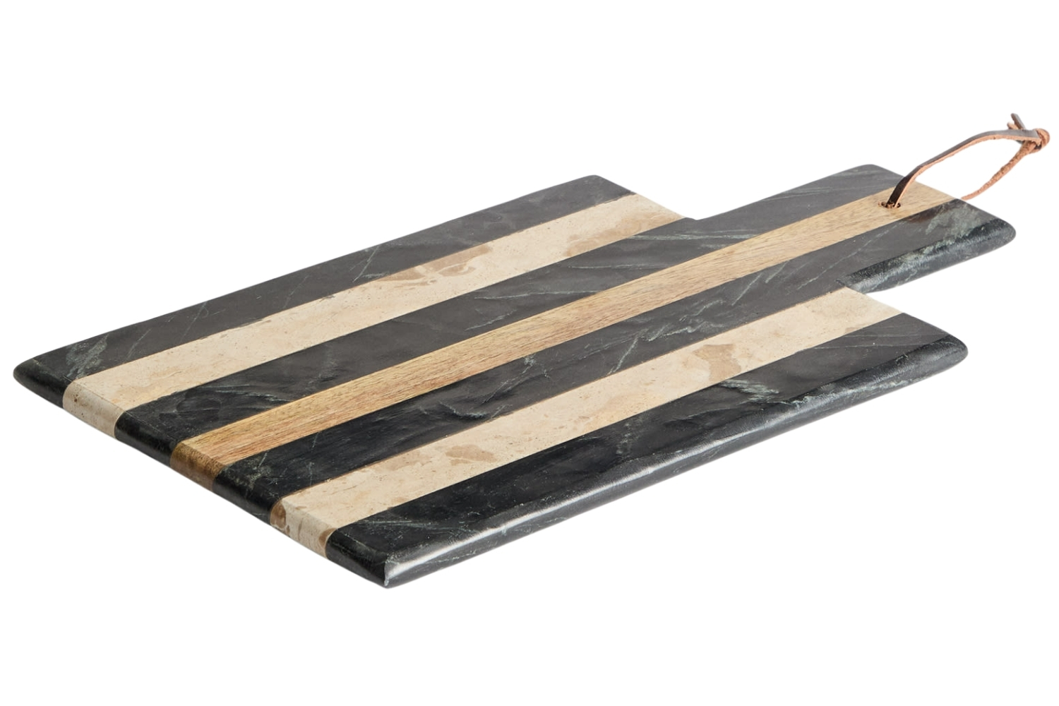 Kave Home B&eacute;žovo-čern&eacute; mramorov&eacute; serv&iacute;rovac&iacute; prk&eacute;nko Surne 40 x 23 cm