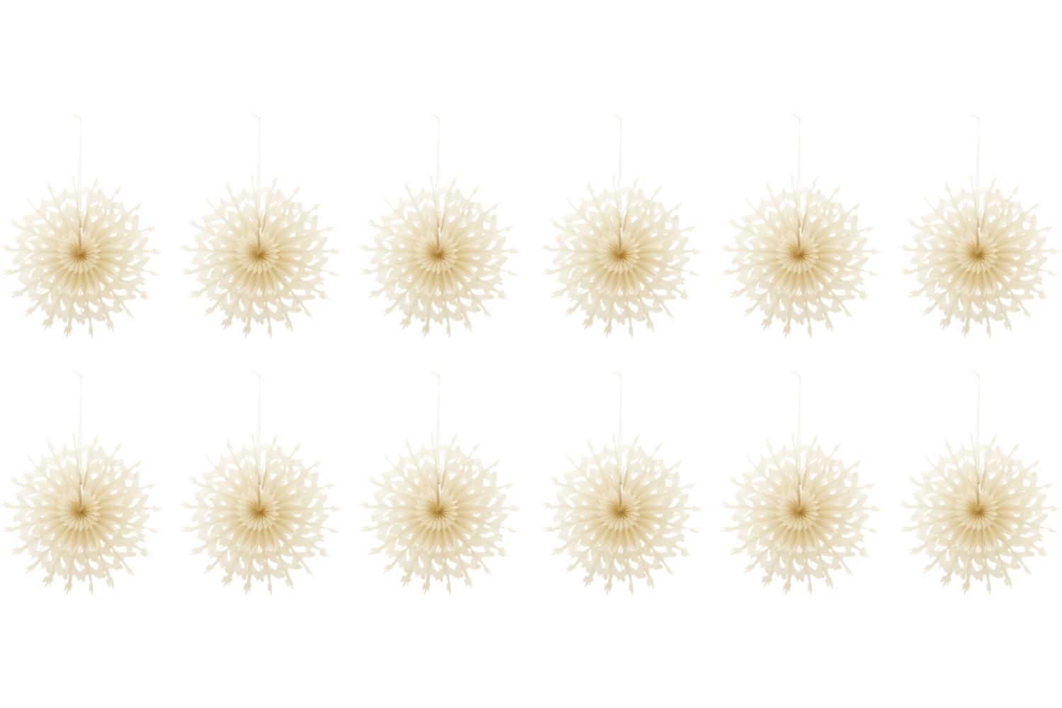 House Doctor Béžové papírové vánoční ozdoby Fold 15 cm, 12 ks