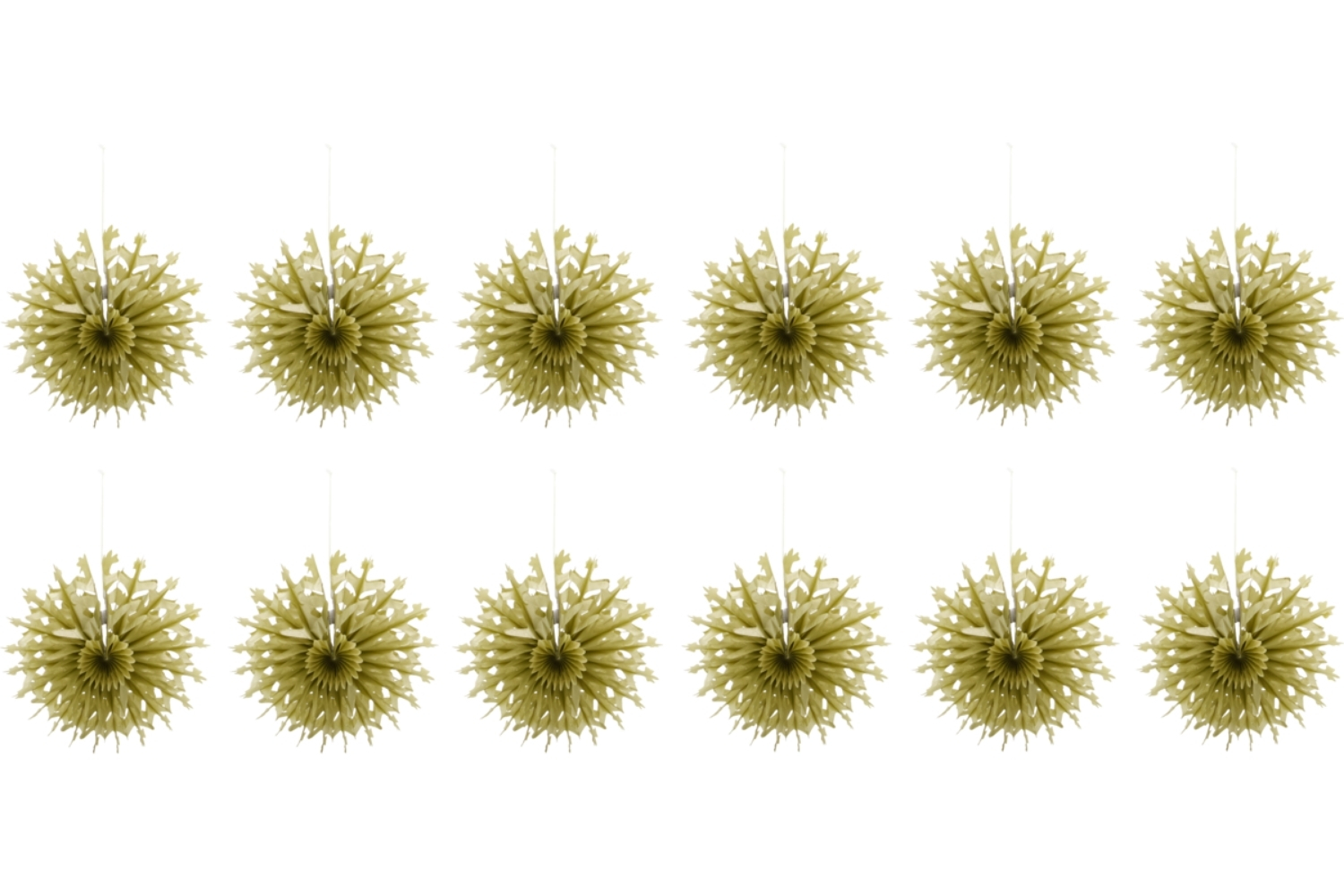 House Doctor Zlaté papírové vánoční ozdoby Fold 15 cm, 12 ks