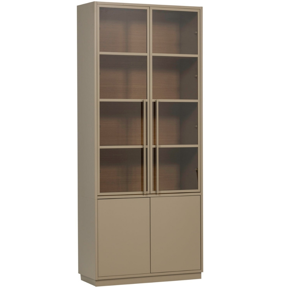 WOOOD Béžovhnědá dřevěná vitrína Casa 236 x 101 cm