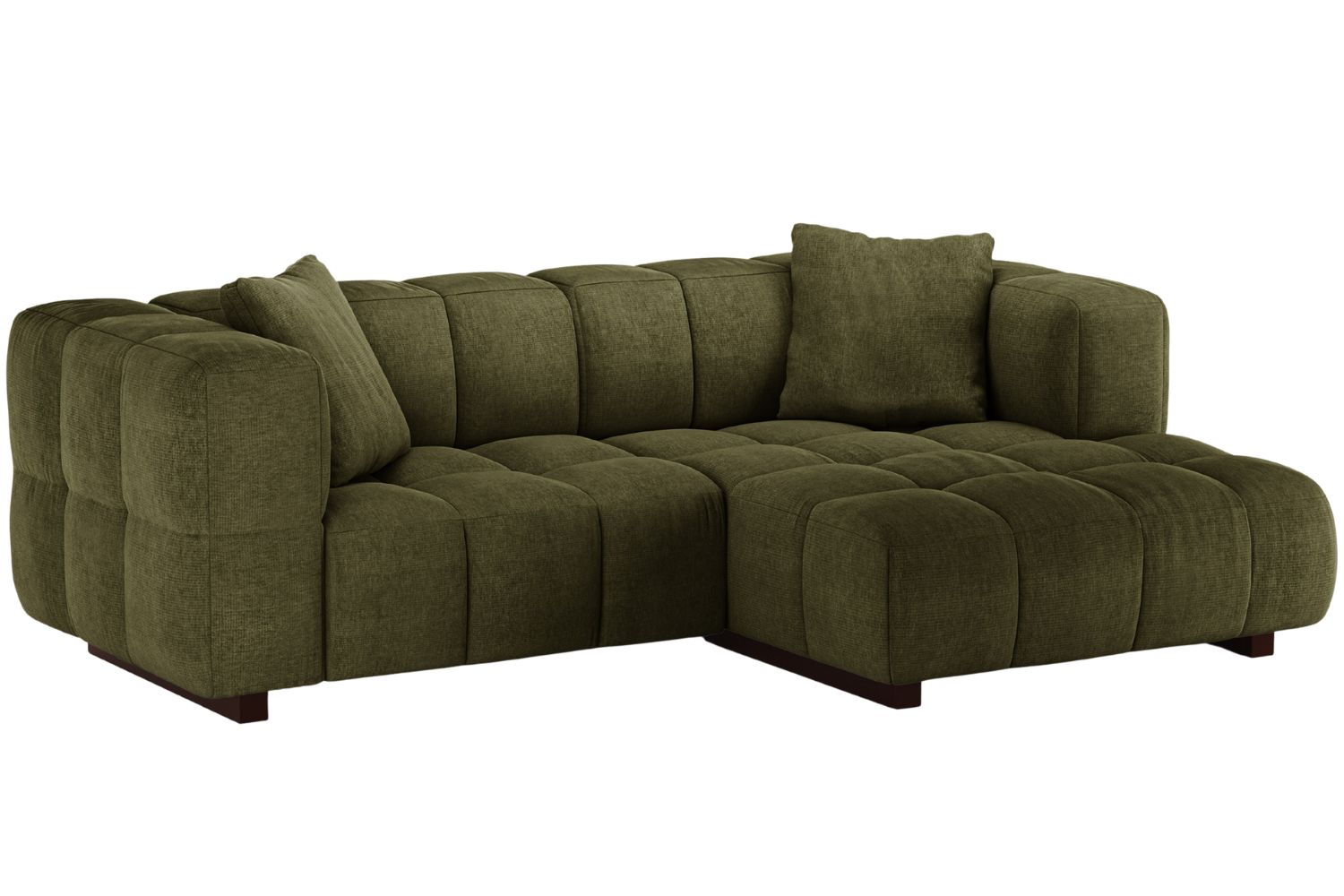 Micadoni Zelená rozkládací pohovka Puma 260 cm, pravá