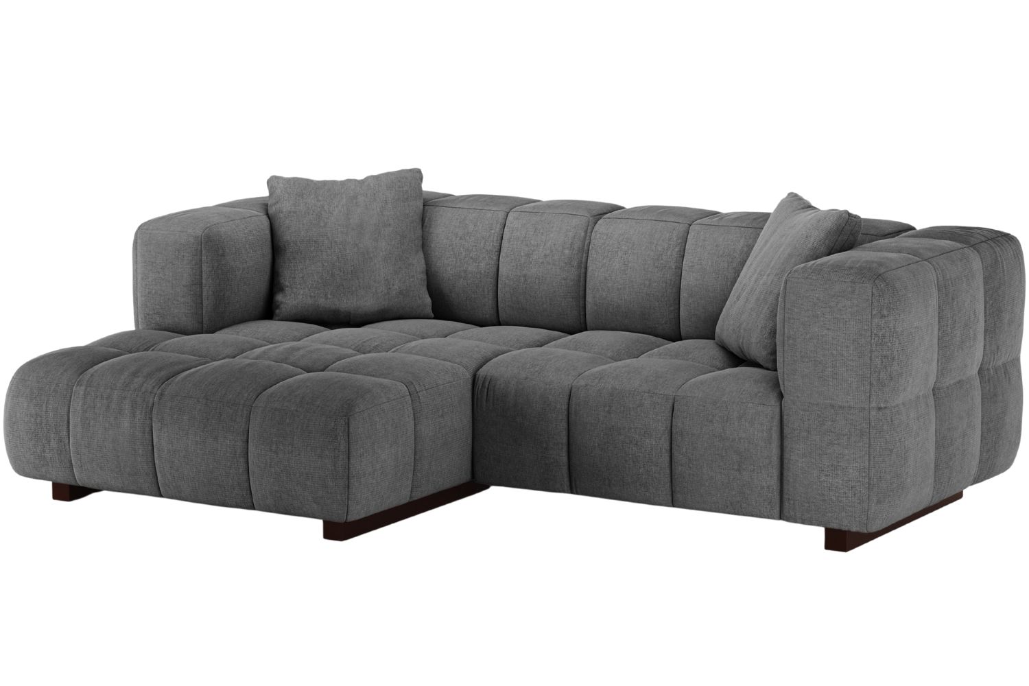 Micadoni Šedá rozkládací pohovka Puma 260 cm, levá