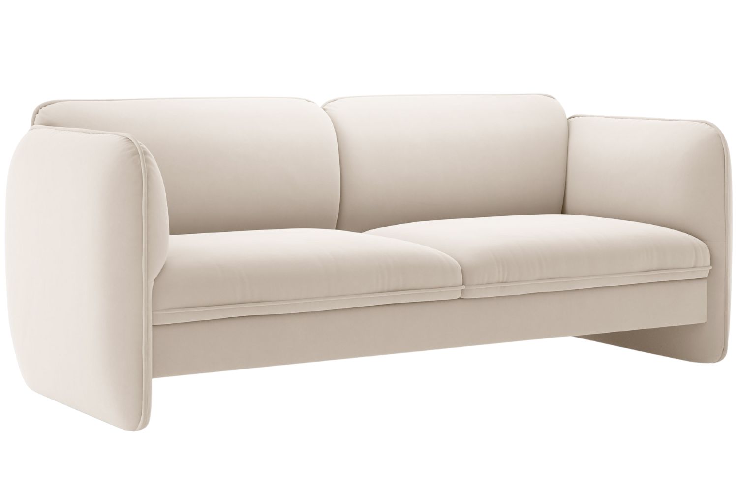 Micadoni Světle b&eacute;žov&aacute; sametov&aacute; trojm&iacute;stn&aacute; pohovka Georgia 204 cm