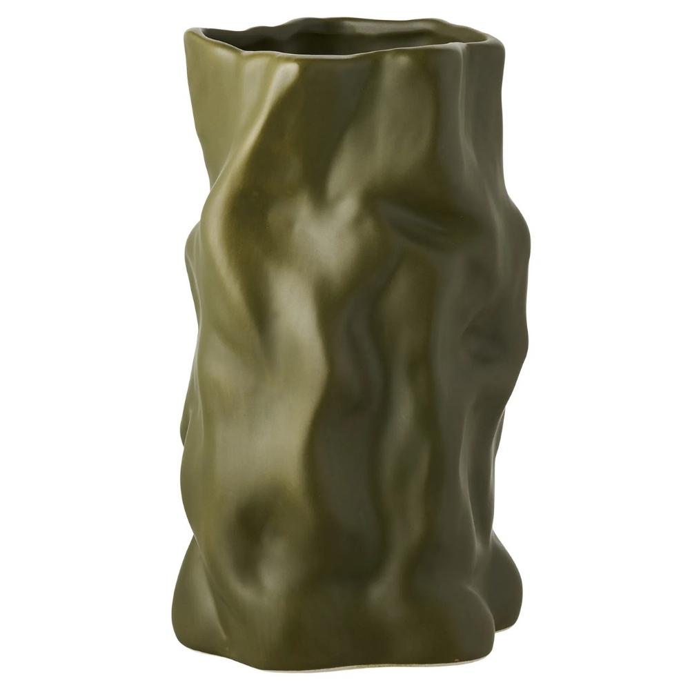 Nordic Living Zelená keramická váza Alice 25,5 cm