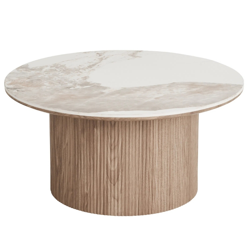 Nordic Living B&iacute;l&yacute; keramick&yacute; konferenčn&iacute; stolek Athens 80 cm