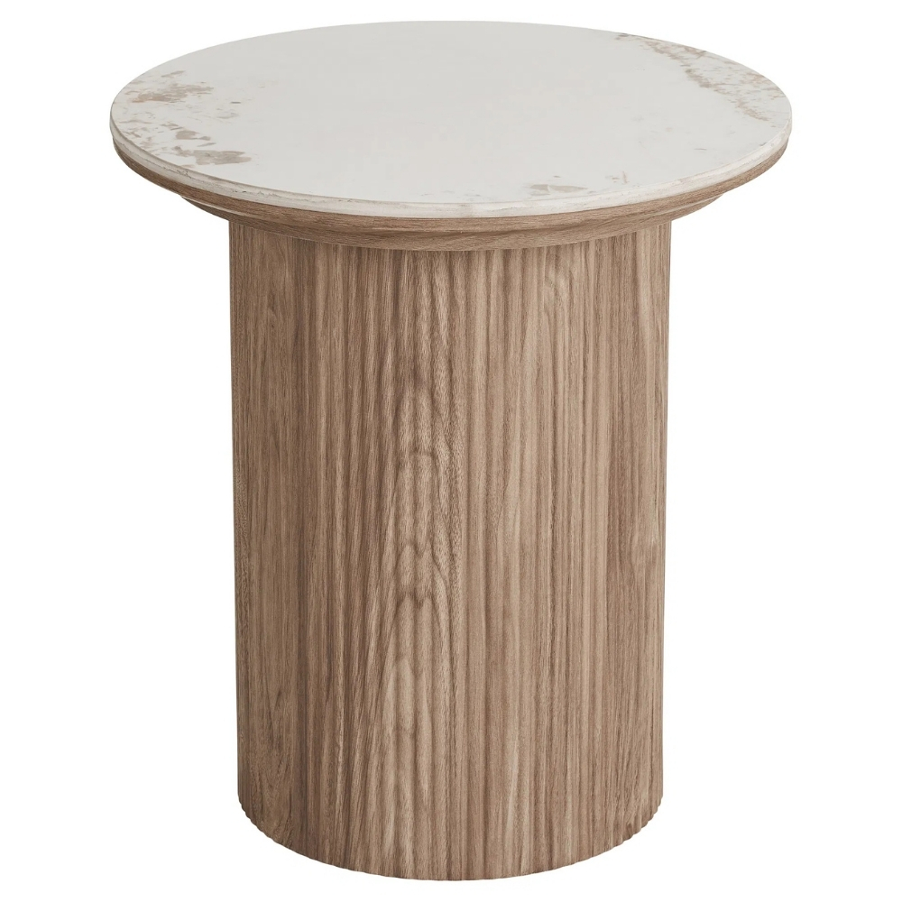 Nordic Living B&iacute;l&yacute; keramicky odkl&aacute;dac&iacute; stolek Athens 45 cm