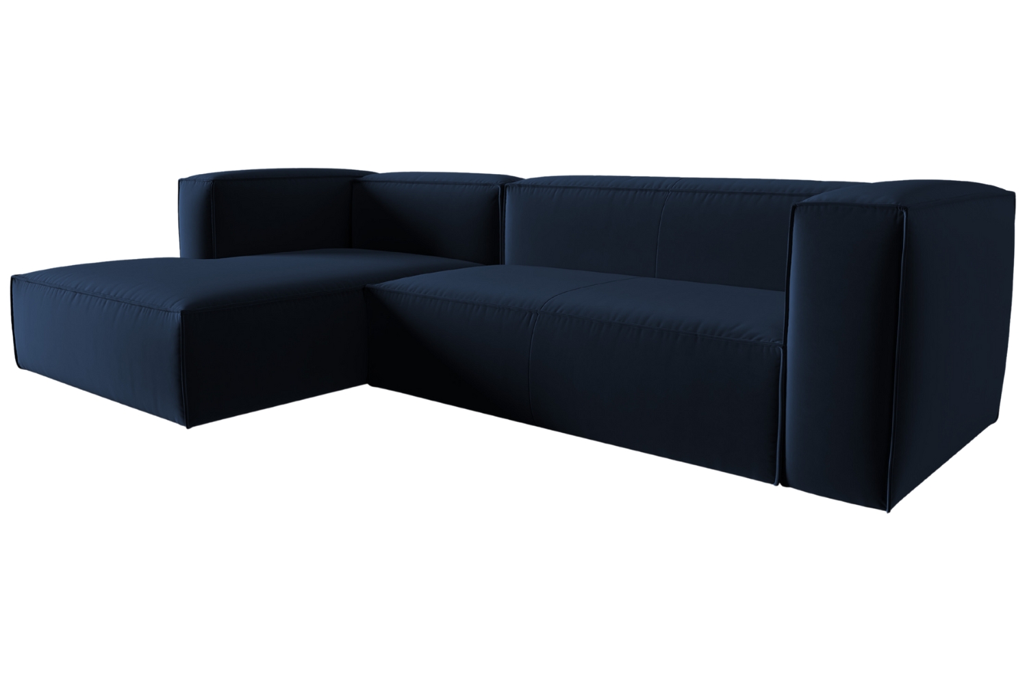 Cosmopolitan Design Královsky modrá sametová rohová pohovka Mackay 282 cm, levá