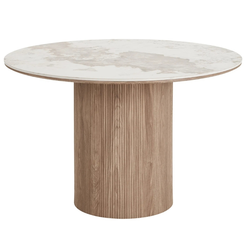 Nordic Living B&iacute;l&yacute; keramick&yacute; j&iacute;deln&iacute; stůl Athena 120 cm