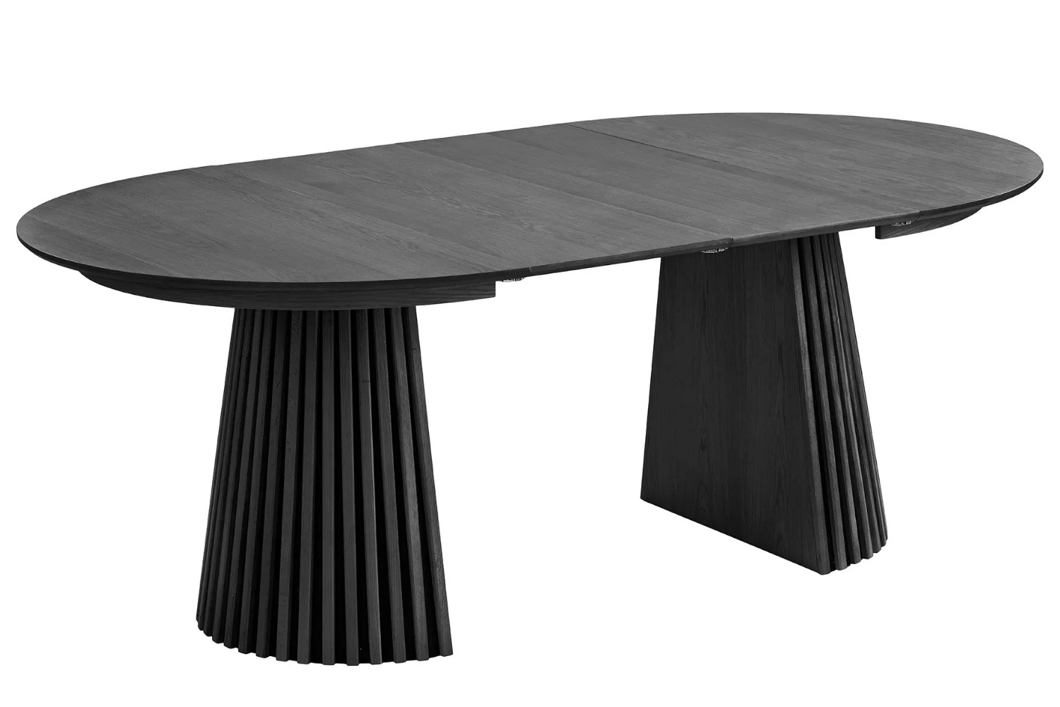 Nordic Living Čern&yacute; rozkl&aacute;dac&iacute; j&iacute;deln&iacute; stůl Osaika 120/200 x 120 cm