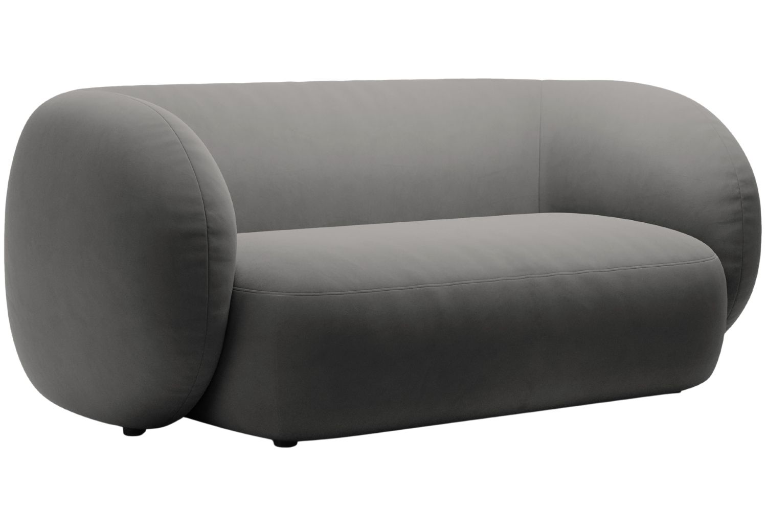 Micadoni Tmavě &scaron;ed&aacute; sametov&aacute; dvoum&iacute;stn&aacute; pohovka Kate 183 cm