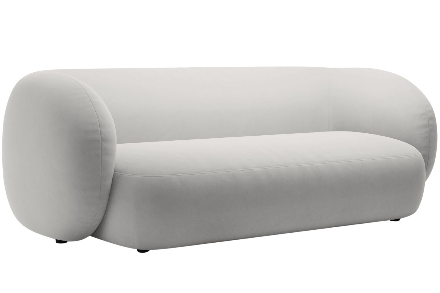 Micadoni Světle &scaron;ed&aacute; sametov&aacute; trojm&iacute;stn&aacute; pohovka Kate 213 cm