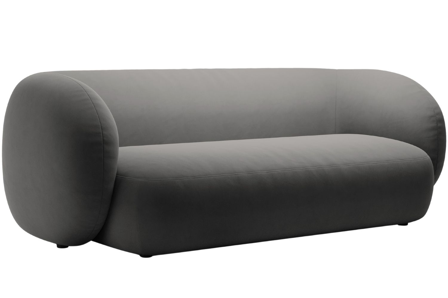 Micadoni Tmavě &scaron;ed&aacute; sametov&aacute; trojm&iacute;stn&aacute; pohovka Kate 213 cm