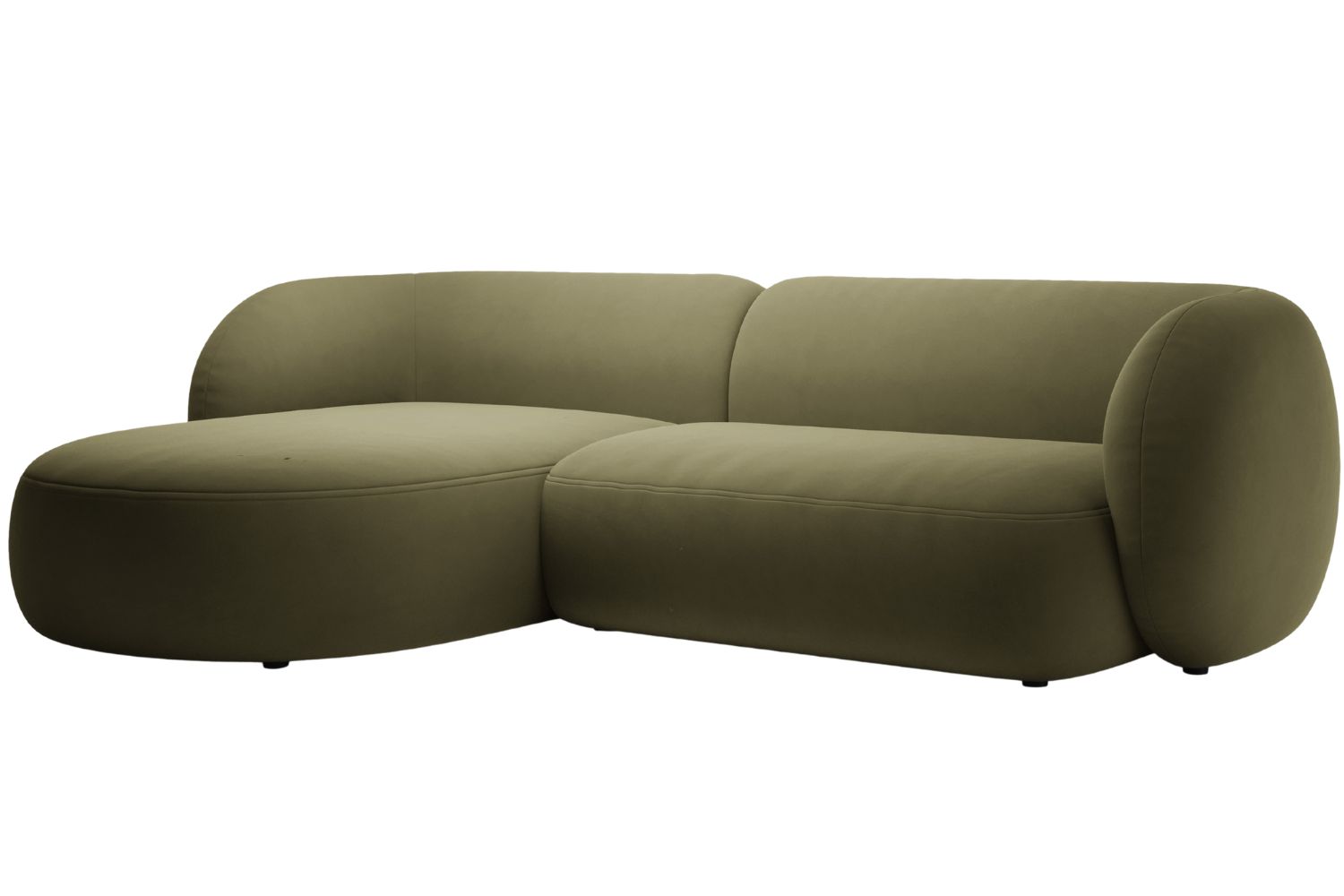 Micadoni Zelen&aacute; sametov&aacute; rohov&aacute; pohovka Kate 285 cm, lev&aacute;