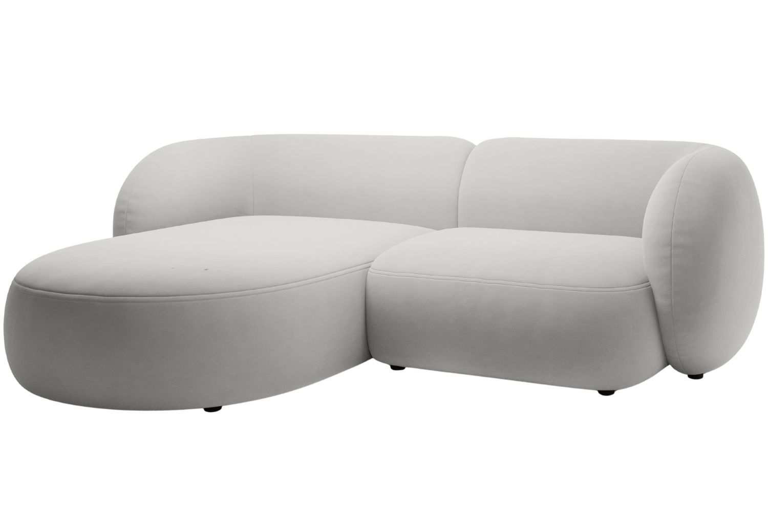 Micadoni Světle &scaron;ed&aacute; sametov&aacute; rohov&aacute; pohovka Kate 255 cm, lev&aacute;