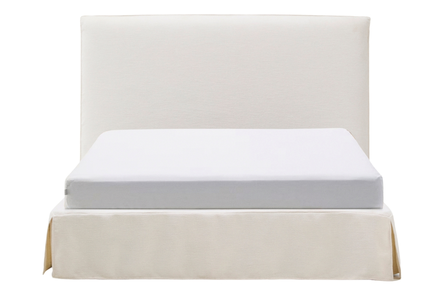 Kave Home B&iacute;l&aacute; dvoulůžkov&aacute; postel Jaira s čelem 150 x 190 cm