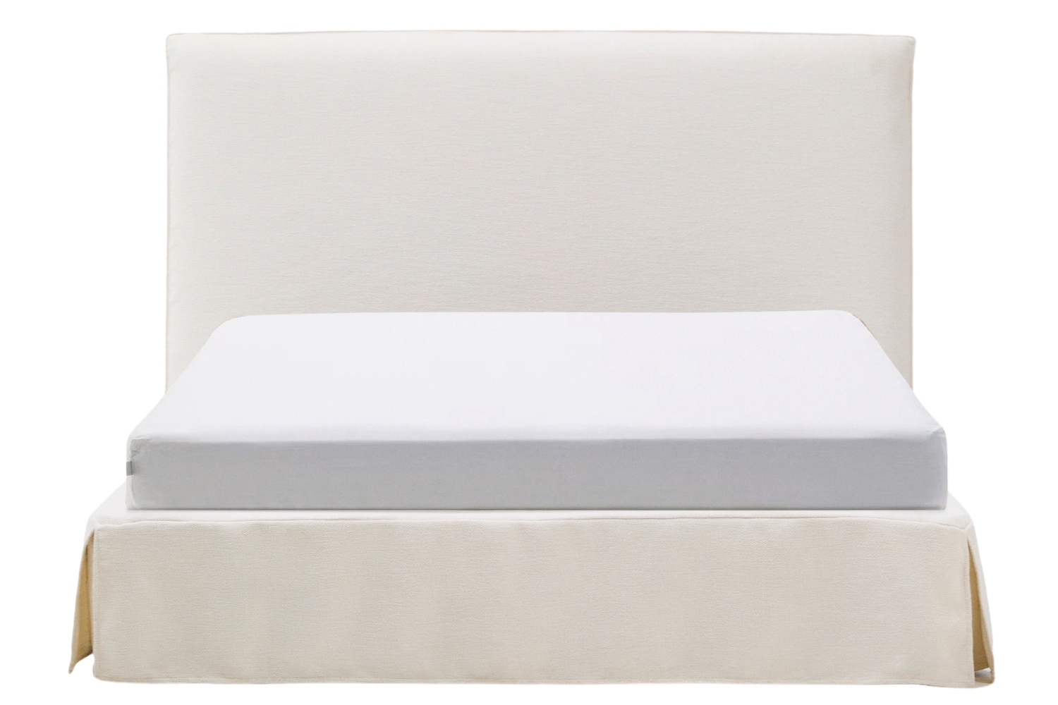 Kave Home B&iacute;l&aacute; dvoulůžkov&aacute; postel Jaira s čelem 160 x 200 cm