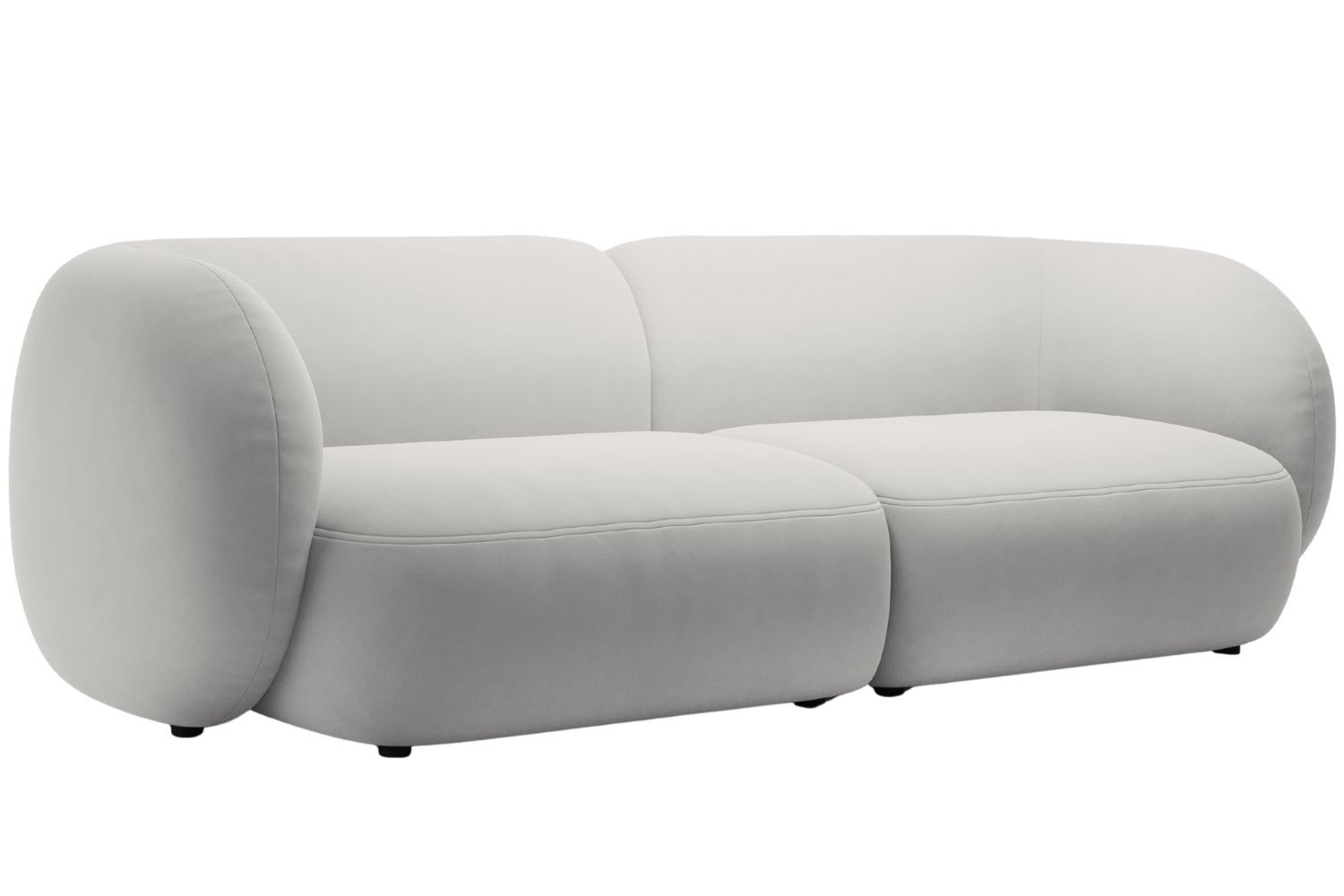 Micadoni Světle &scaron;ed&aacute; sametov&aacute; čtyřm&iacute;stn&aacute; pohovka Kate 243 cm