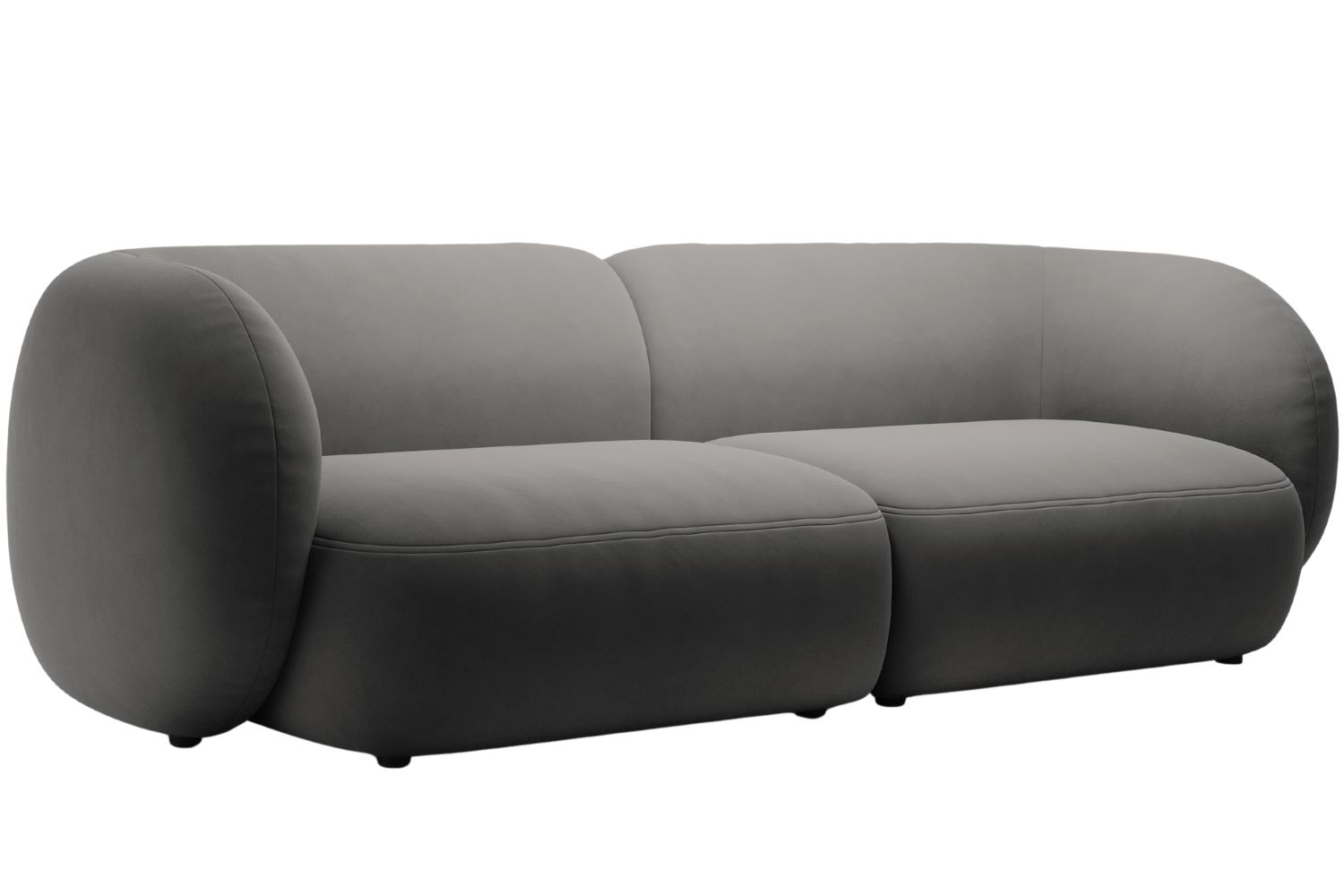 Micadoni Tmavě &scaron;ed&aacute; sametov&aacute; čtyřm&iacute;stn&aacute; pohovka Kate 243 cm