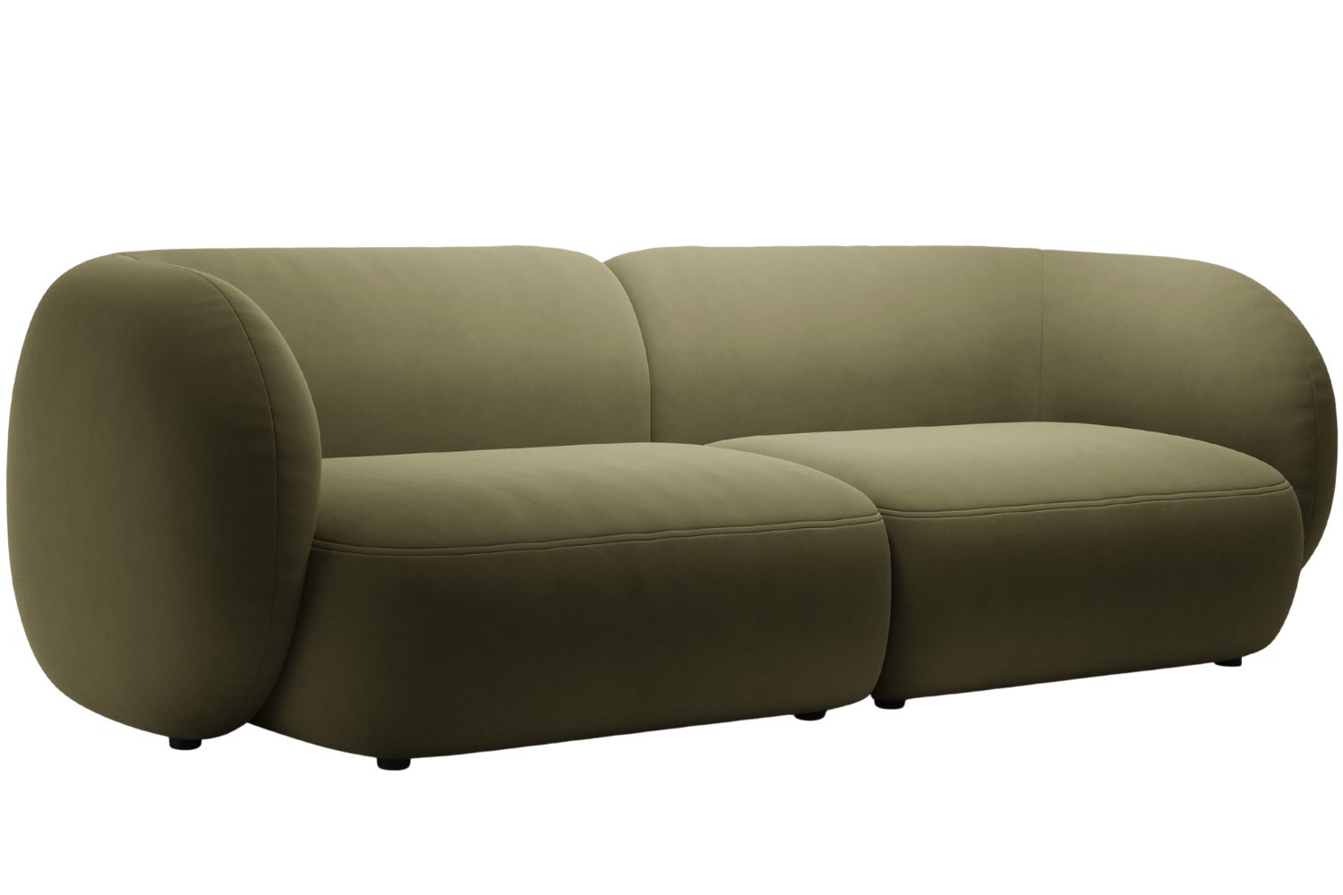 Micadoni Zelen&aacute; sametov&aacute; čtyřm&iacute;stn&aacute; pohovka Kate 243 cm