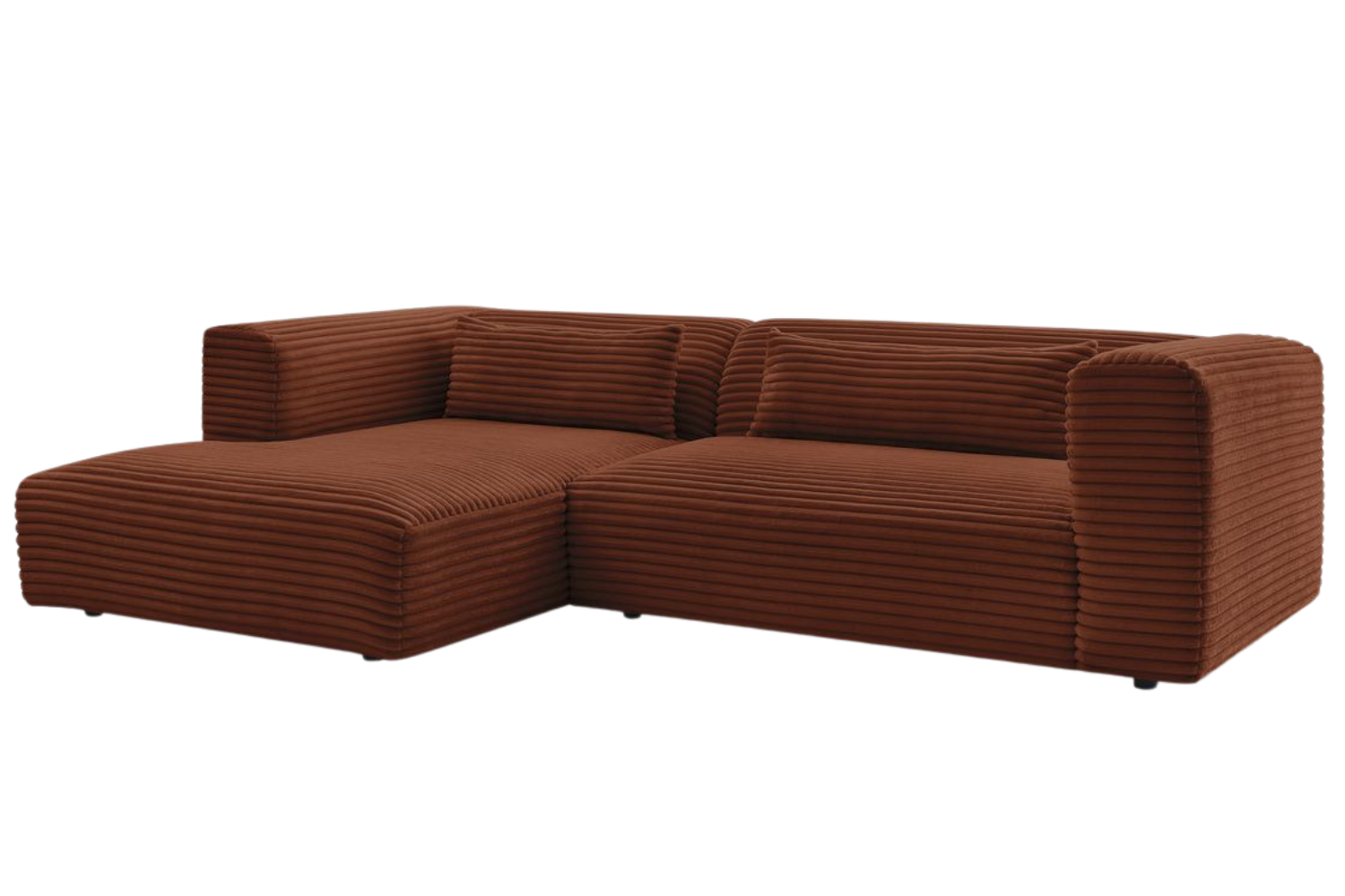 Bobochic Paris Terakotově červen&aacute; man&scaron;estrov&aacute; rohov&aacute; pohovka Harry 273 cm, lev&aacute;