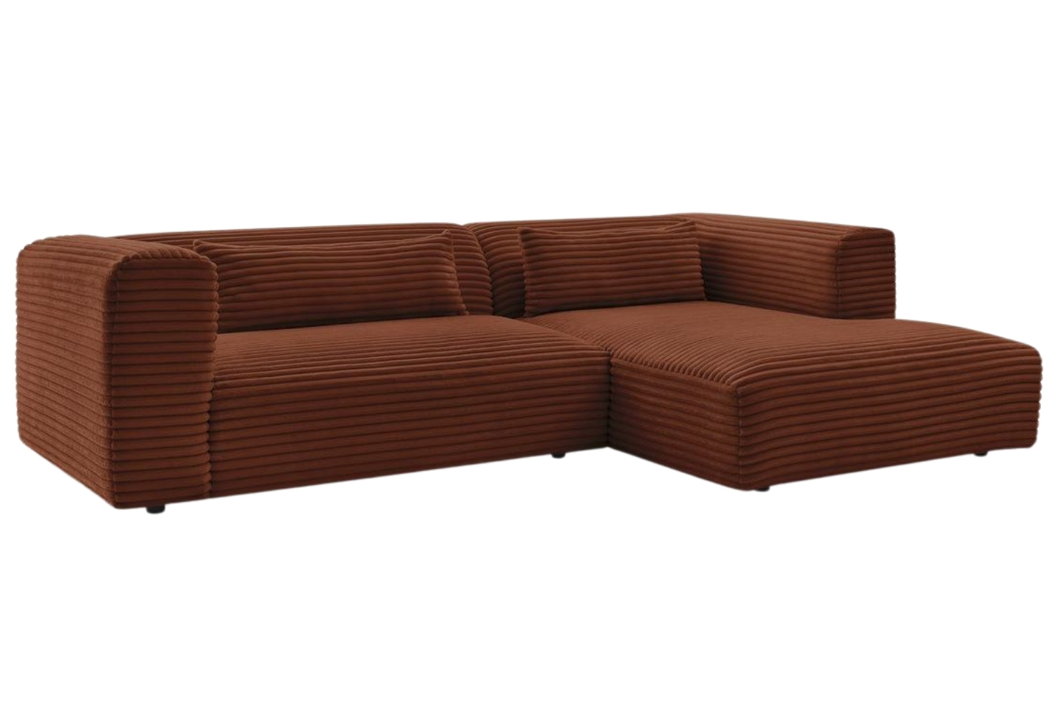 Bobochic Paris Terakotově červen&aacute; man&scaron;estrov&aacute; rohov&aacute; pohovka Harry 273 cm, prav&aacute;