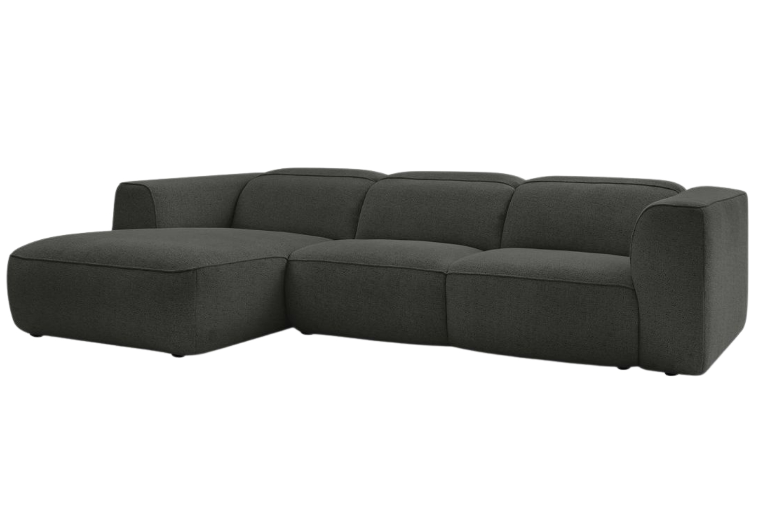 Bobochic Paris Tmavě šedá rohová pohovka William 298 cm, levá