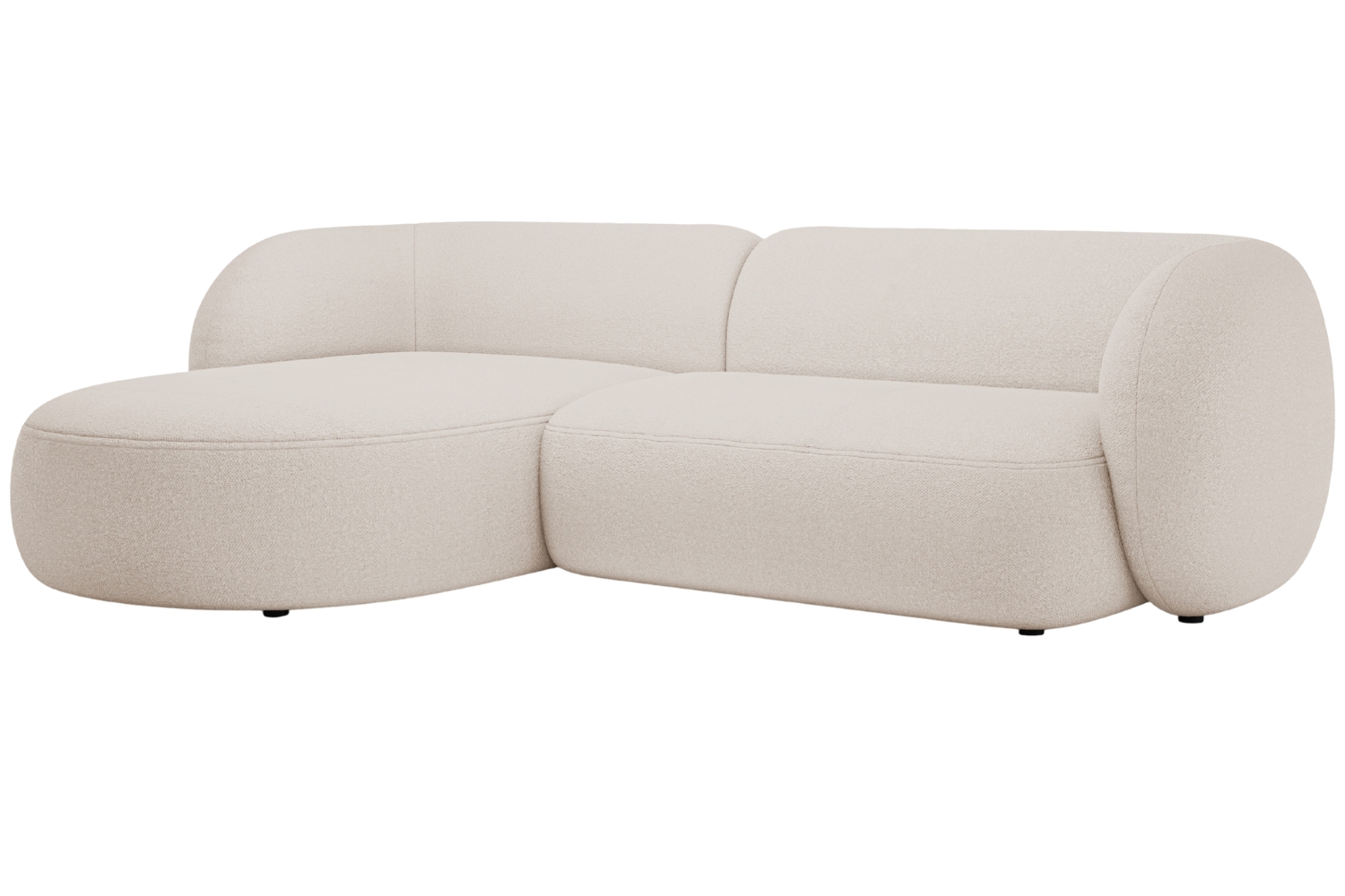 Micadoni B&eacute;žov&aacute; boucl&eacute; rohov&aacute; pohovka Kate 285 cm, lev&aacute;