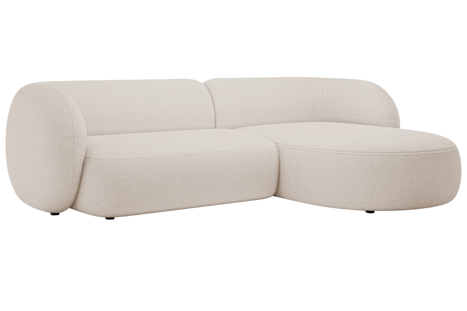 Micadoni B&eacute;žov&aacute; boucl&eacute; rohov&aacute; pohovka Kate 285 cm, prav&aacute;