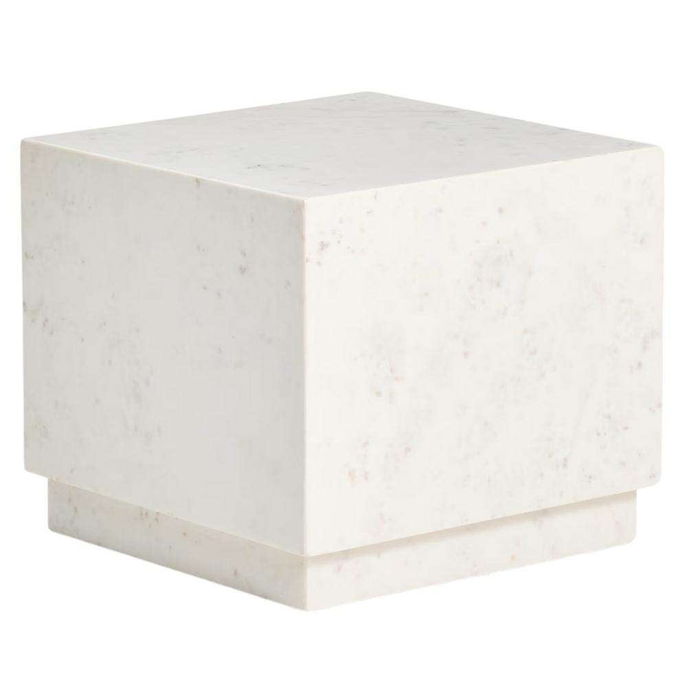 Kave Home Bílý mramorový odkládací stolek Sorein 40 x 40 cm