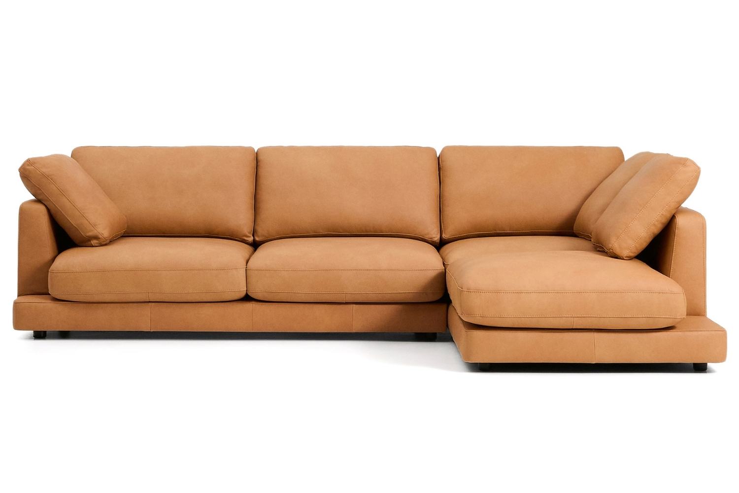 Kave Home Hnědá kožená rohová pohovka Gala 300 cm, pravá