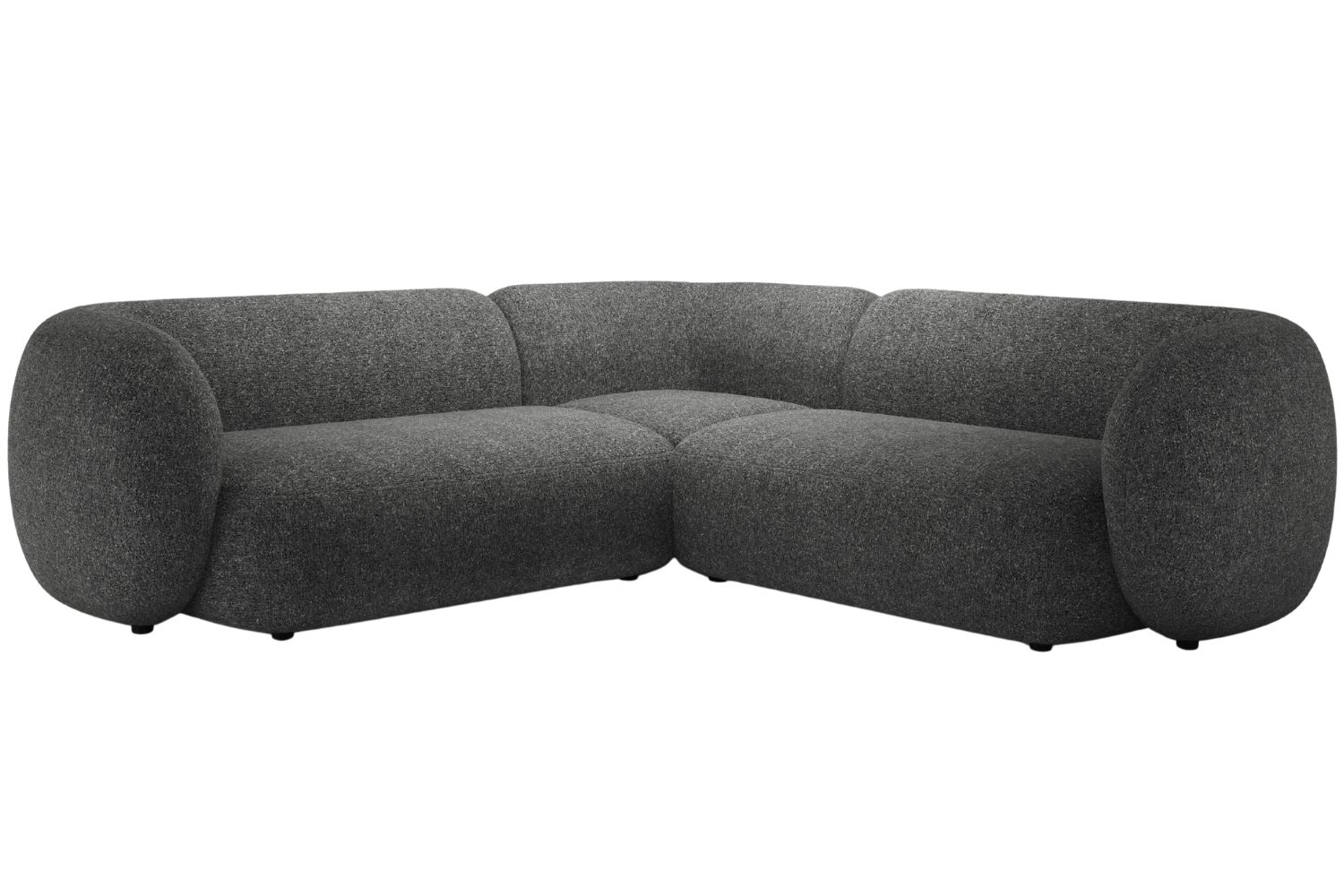 Micadoni Tmavě &scaron;ed&aacute; rohov&aacute; pohovka Kate 252 cm