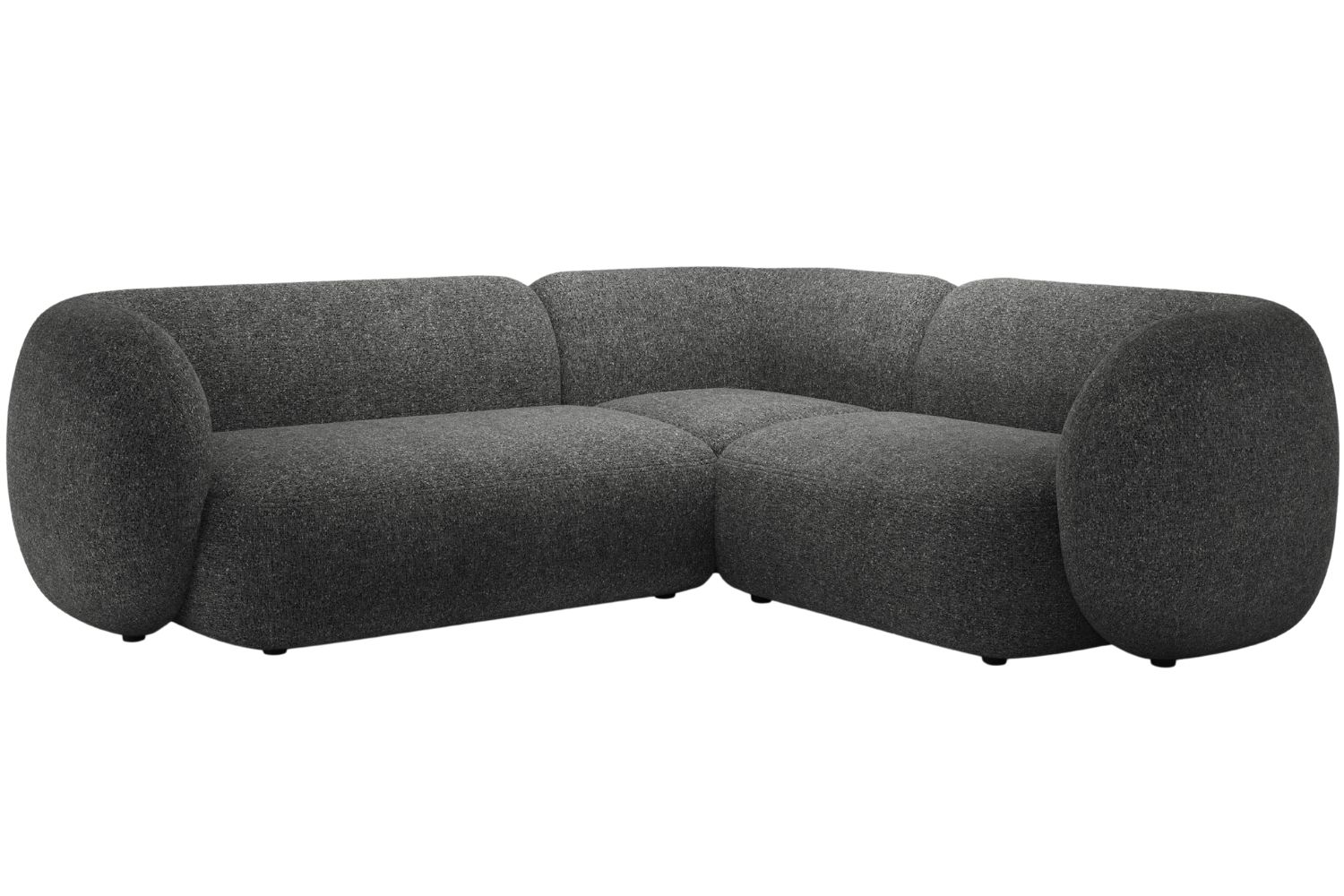 Micadoni Tmavě &scaron;ed&aacute; rohov&aacute; pohovka Kate 252 cm, prav&aacute;