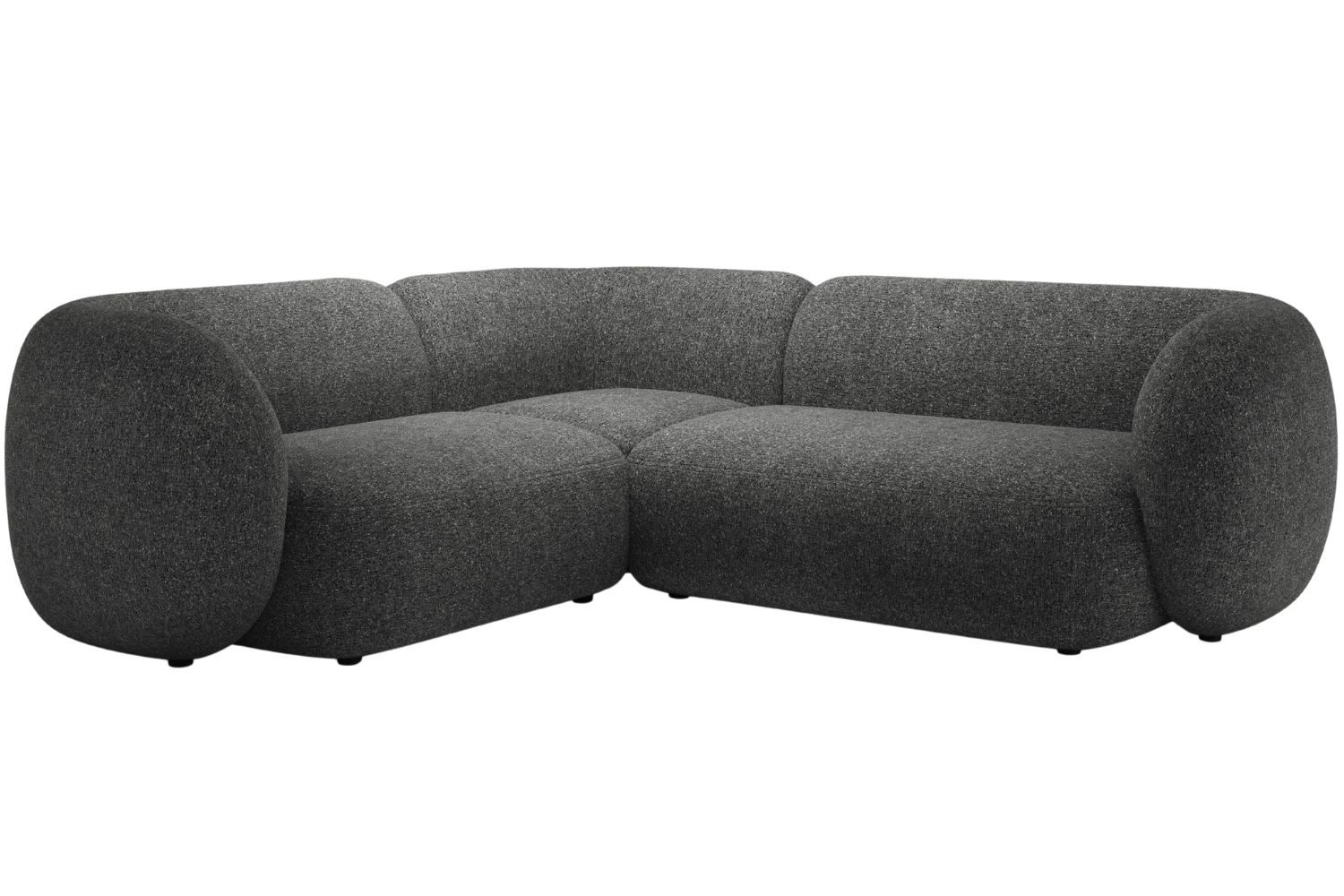 Micadoni Tmavě &scaron;ed&aacute; rohov&aacute; pohovka Kate 252 cm, lev&aacute;