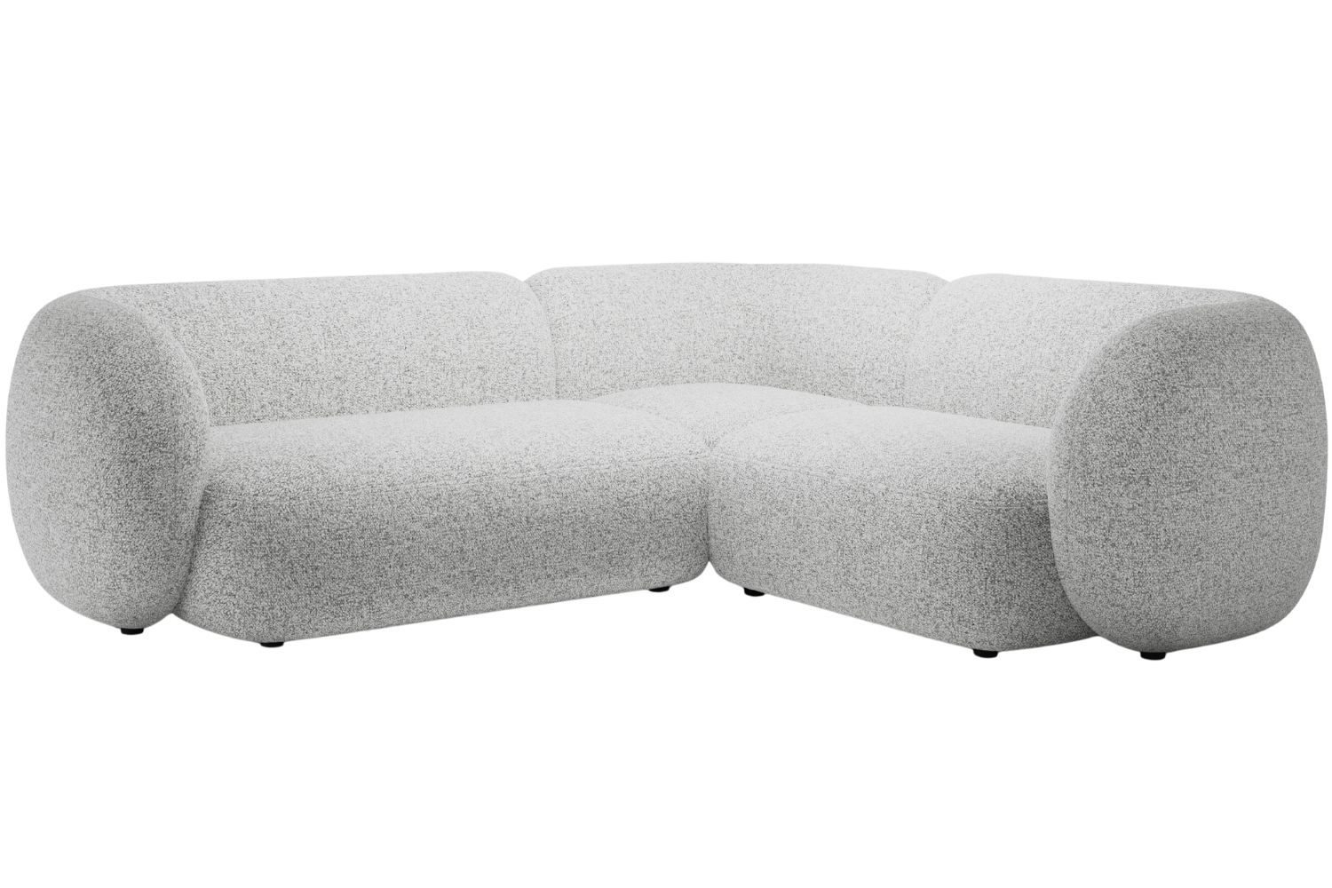 Micadoni Světle šedá rohová pohovka Kate 252 cm, pravá