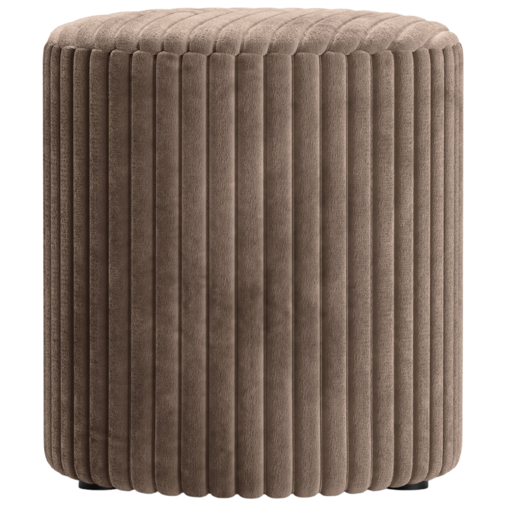 Micadoni Hnědý manšestrový taburet Dia 40 cm