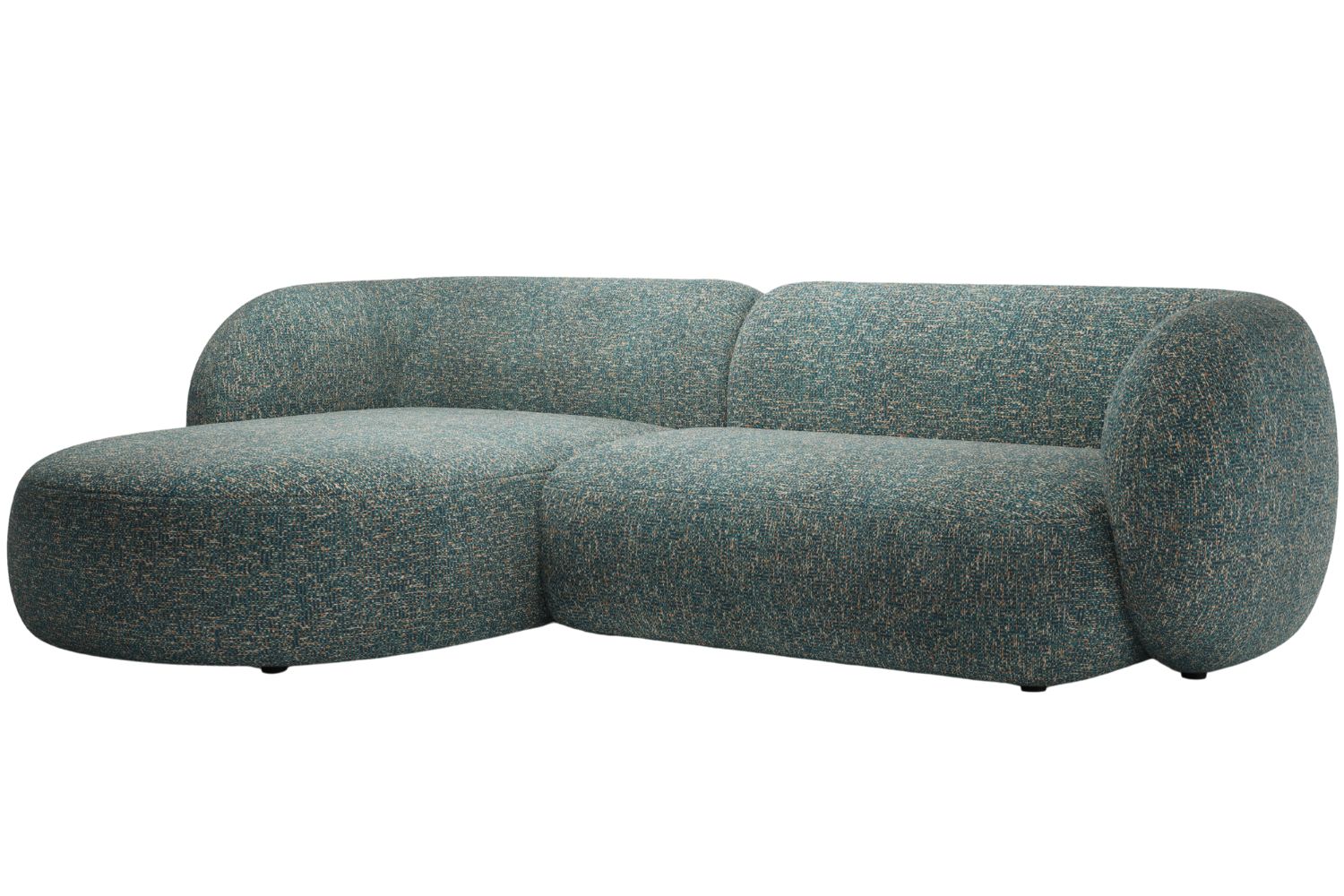 Micadoni Modrá rohová pohovka Kate 285 cm, levá