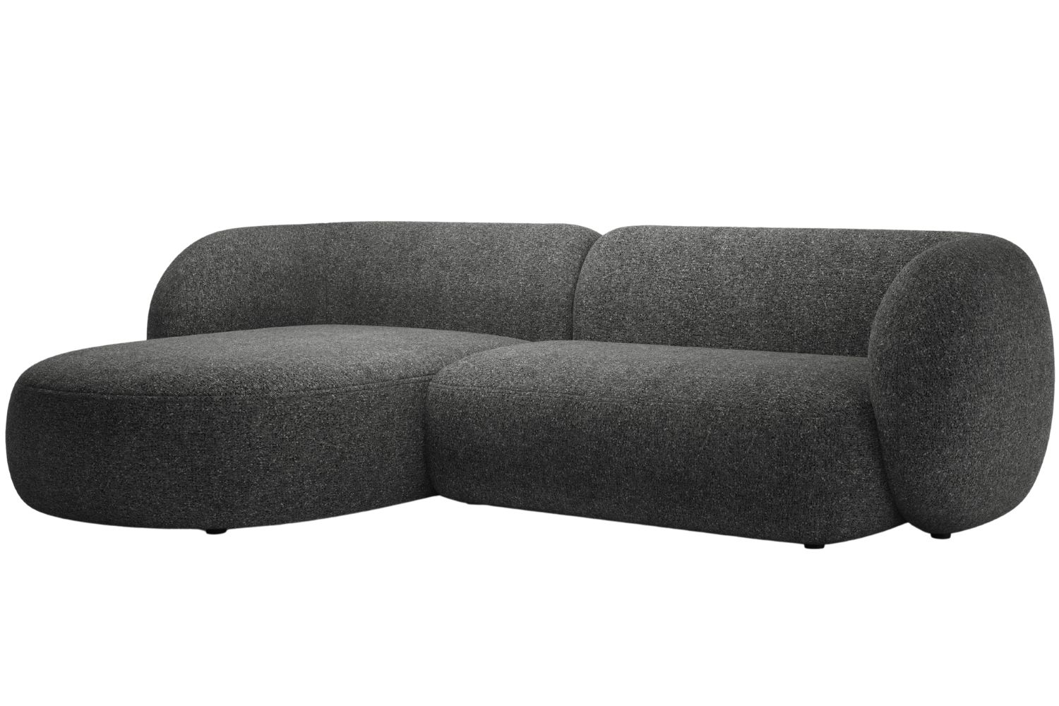 Micadoni Tmavě šedá rohová pohovka Kate 285 cm, levá