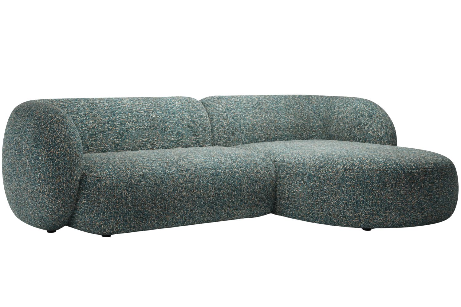 Micadoni Modrá rohová pohovka Kate 285 cm, pravá