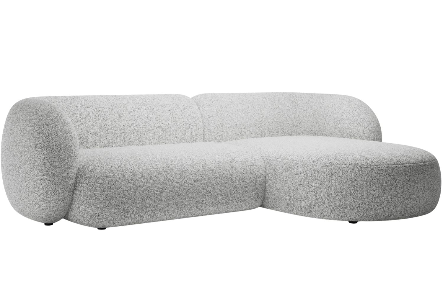 Micadoni Světle šedá rohová pohovka Kate 285 cm, pravá