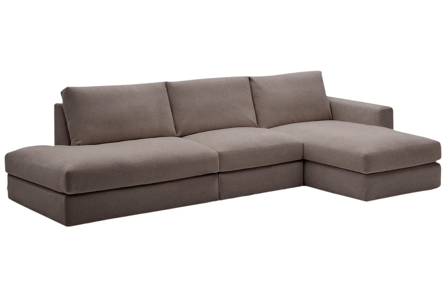 Kave Home Tmavě hněd&aacute; modul&aacute;rn&iacute; rohov&aacute; pohovka Alea 340 cm, prav&aacute;