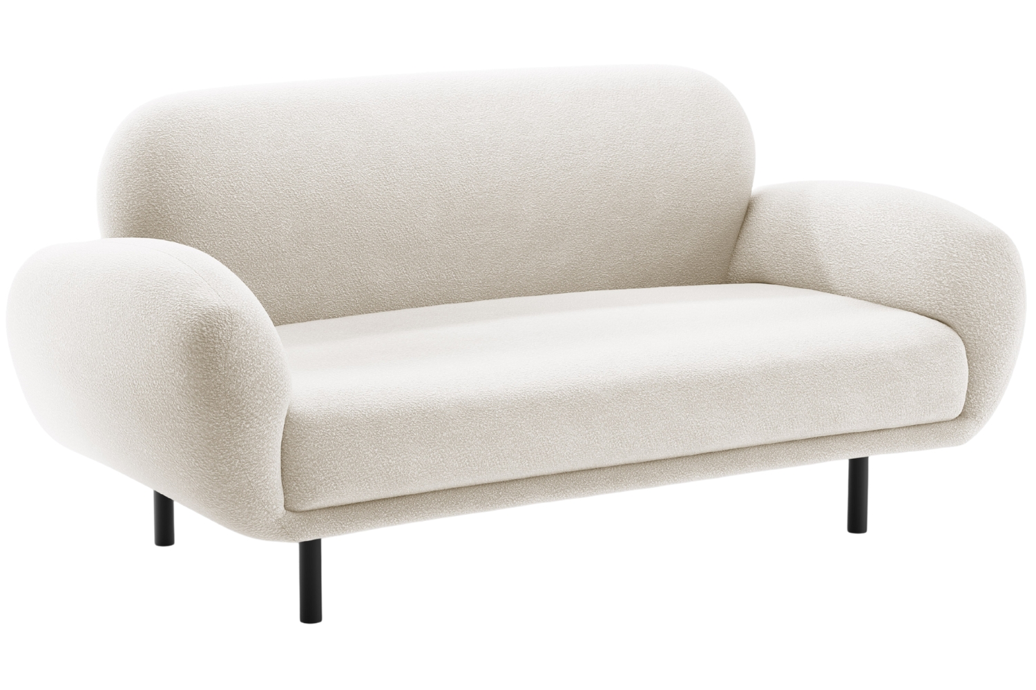 Micadoni B&iacute;l&aacute; boucl&eacute; dvoum&iacute;stn&aacute; pohovka Poppy 148 cm