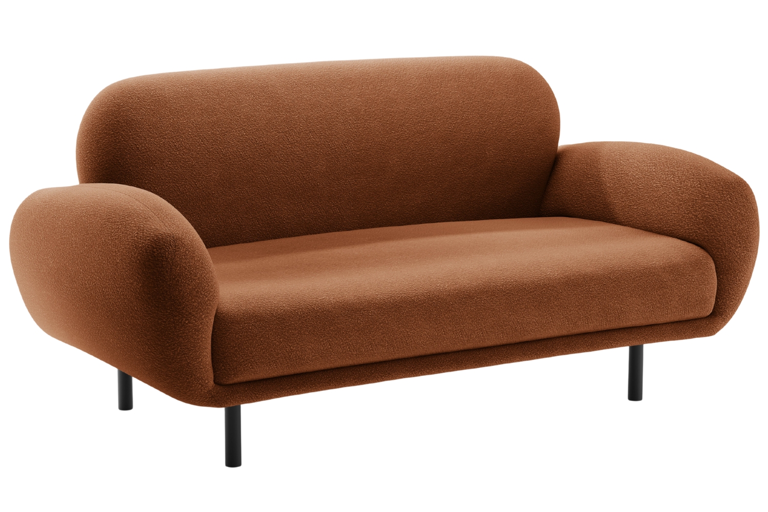 Micadoni Terakotově oranžov&aacute; boucl&eacute; dvoum&iacute;stn&aacute; pohovka Poppy 148 cm