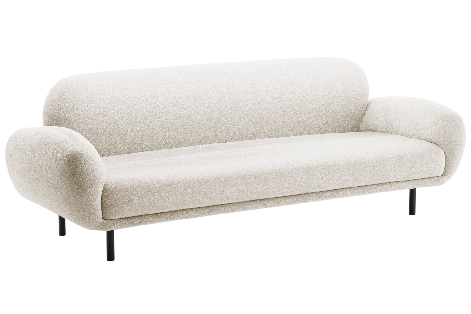 Micadoni B&iacute;l&aacute; boucl&eacute; trojm&iacute;stn&aacute; pohovka Poppy 208 cm