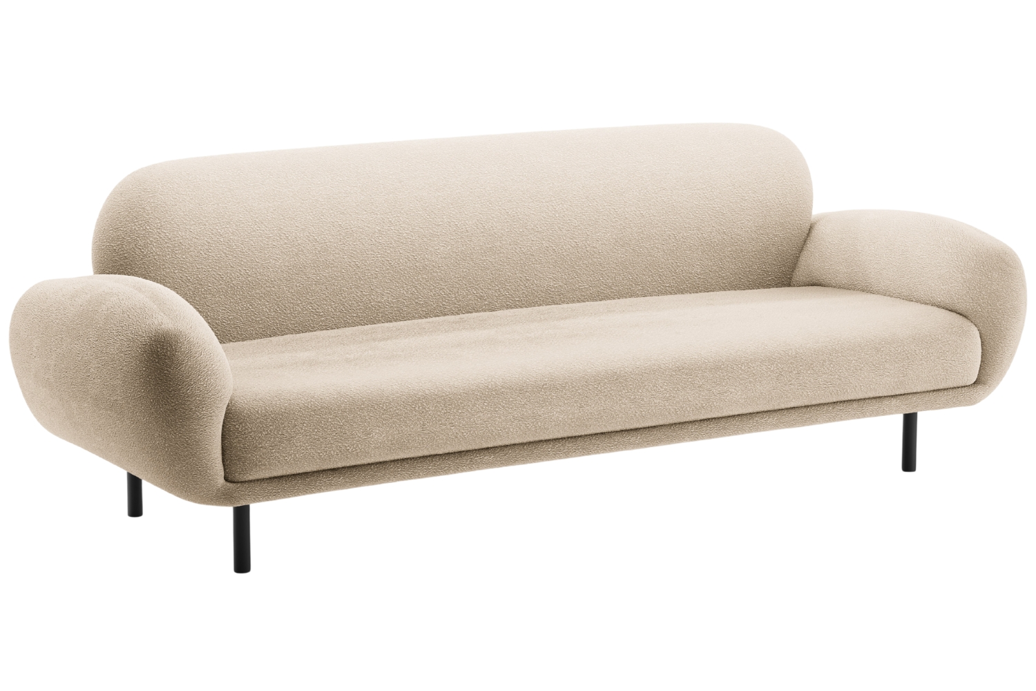 Micadoni B&eacute;žov&aacute; boucl&eacute; trojm&iacute;stn&aacute; pohovka Poppy 208 cm