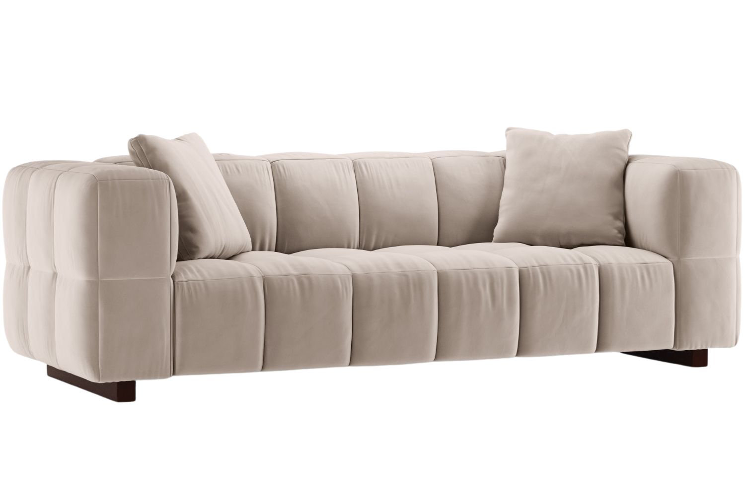 Micadoni B&eacute;žov&aacute; sametov&aacute; rozkl&aacute;dac&iacute; pohovka Puma 260 cm