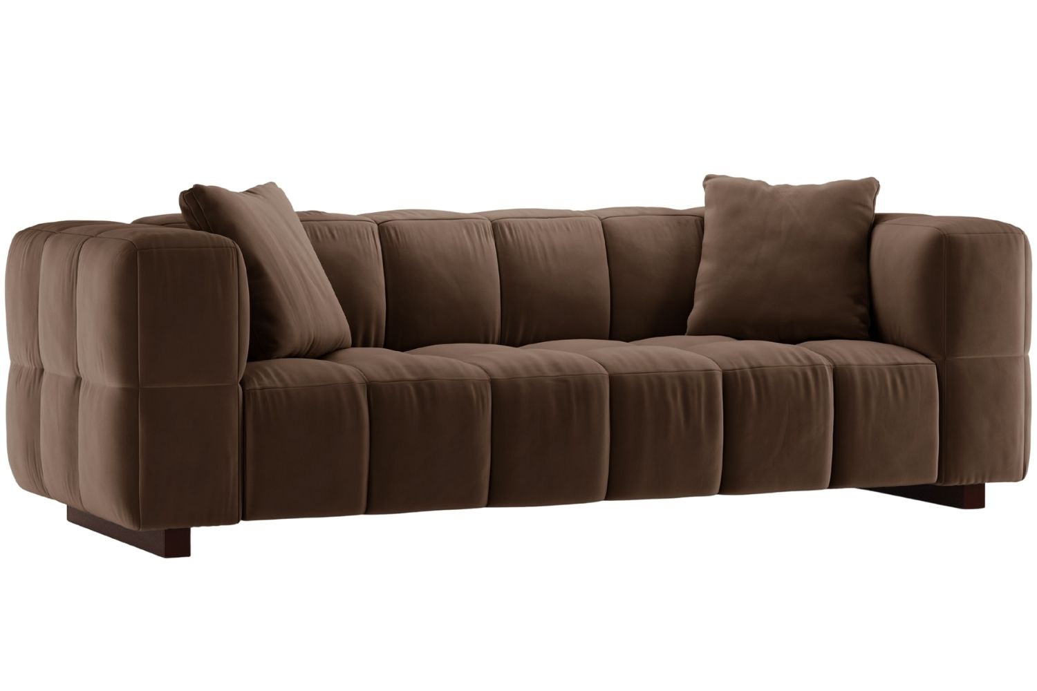 Micadoni Hněd&aacute; sametov&aacute; rozkl&aacute;dac&iacute; pohovka Puma 260 cm