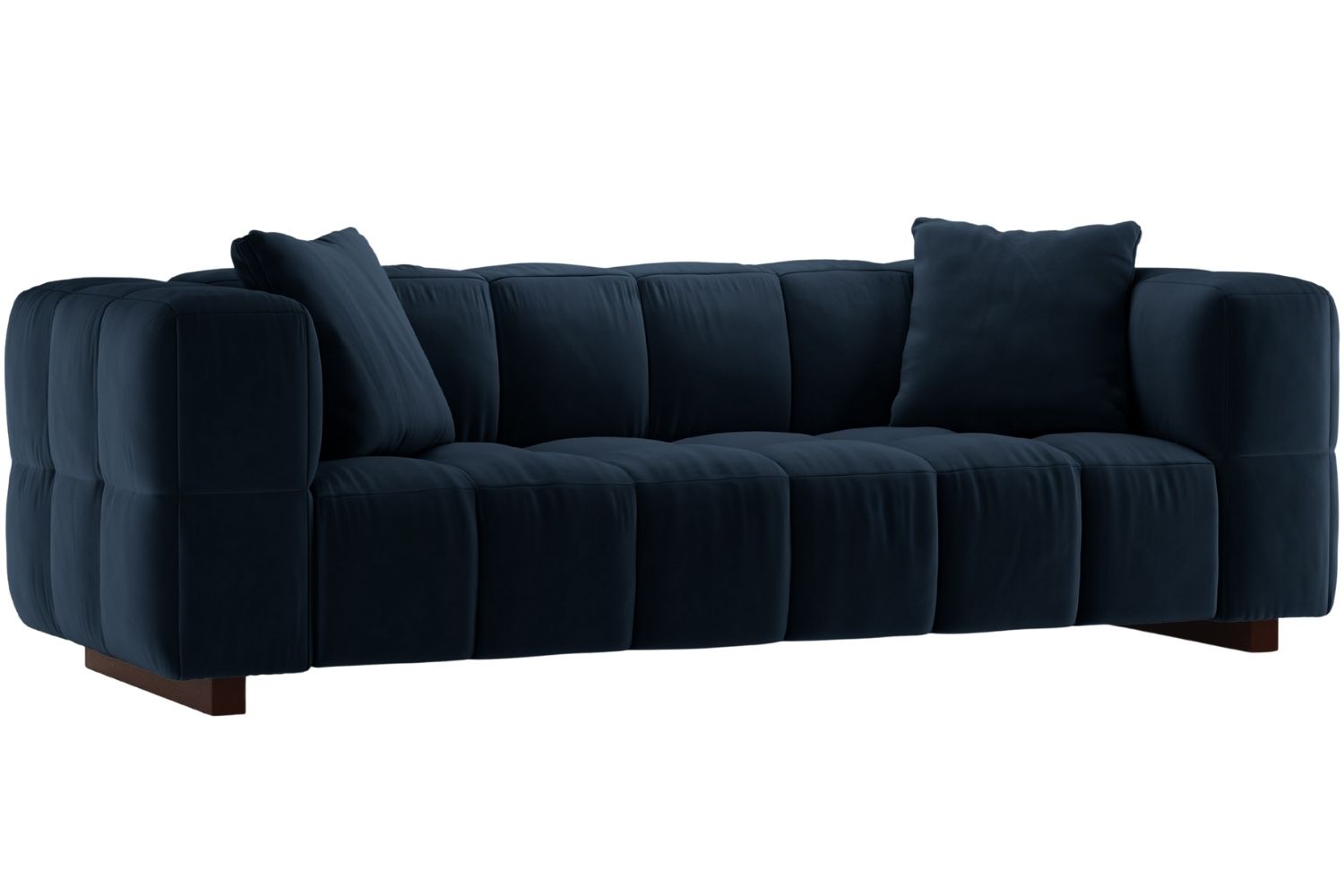 Micadoni Kr&aacute;lovsky modr&aacute; sametov&aacute; rozkl&aacute;dac&iacute; pohovka Puma 260 cm