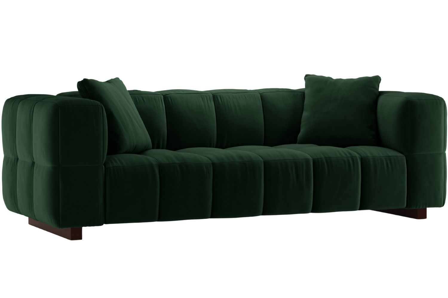 Micadoni Lahvově zelen&aacute; sametov&aacute; rozkl&aacute;dac&iacute; pohovka Puma 260 cm