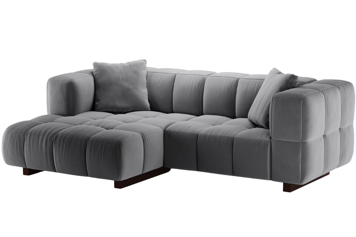 Micadoni &Scaron;ed&aacute; sametov&aacute; rozkl&aacute;dac&iacute; pohovka Puma 260 cm, lev&aacute;